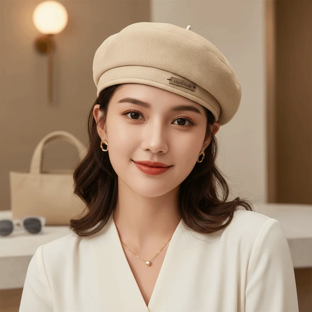 Sunshade Bonnet Warm Woolen Beret Soft Solid Color French Hat All Match Comfortable Winter Beanie Chilly Days