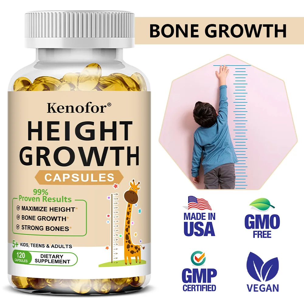 Height Growth Supplements - Supports Bone and Joint Health, Natural Height Growth, Promotes Absorption, and Boosts Immunity