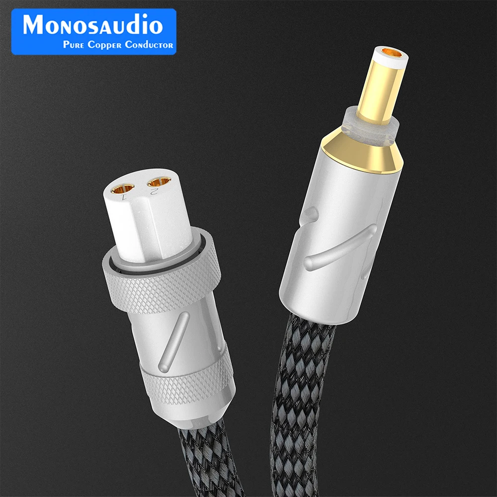 Cable CC Monosaudio de plata pura con DC5.5-2.1/ 2,5mm chapado en oro de cobre puro a enchufe de aviación Circular hembra de 2 pines