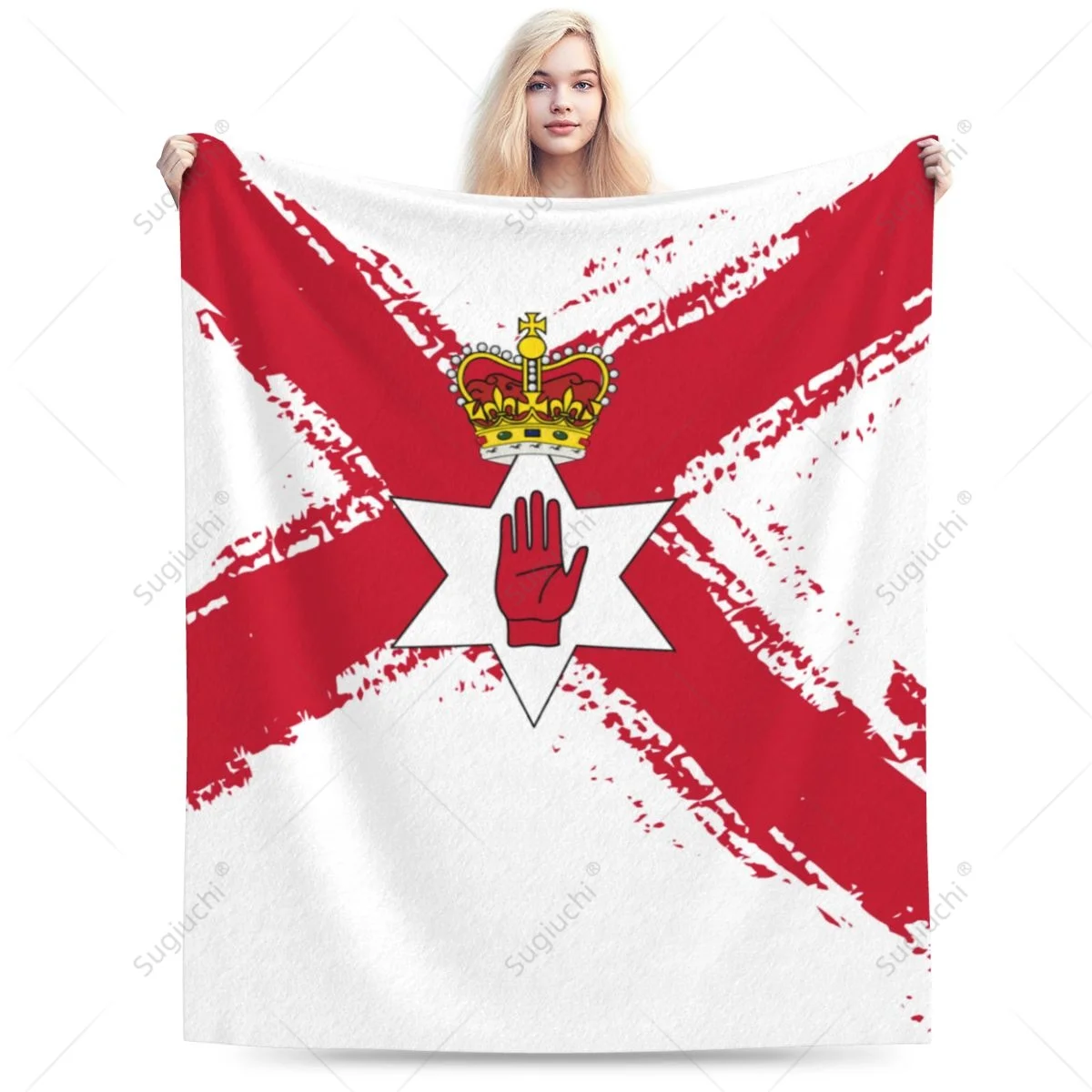 Blanket Northern Ireland Flag Color Flannel Multifunction Camping Sofa Cover Keep Warm