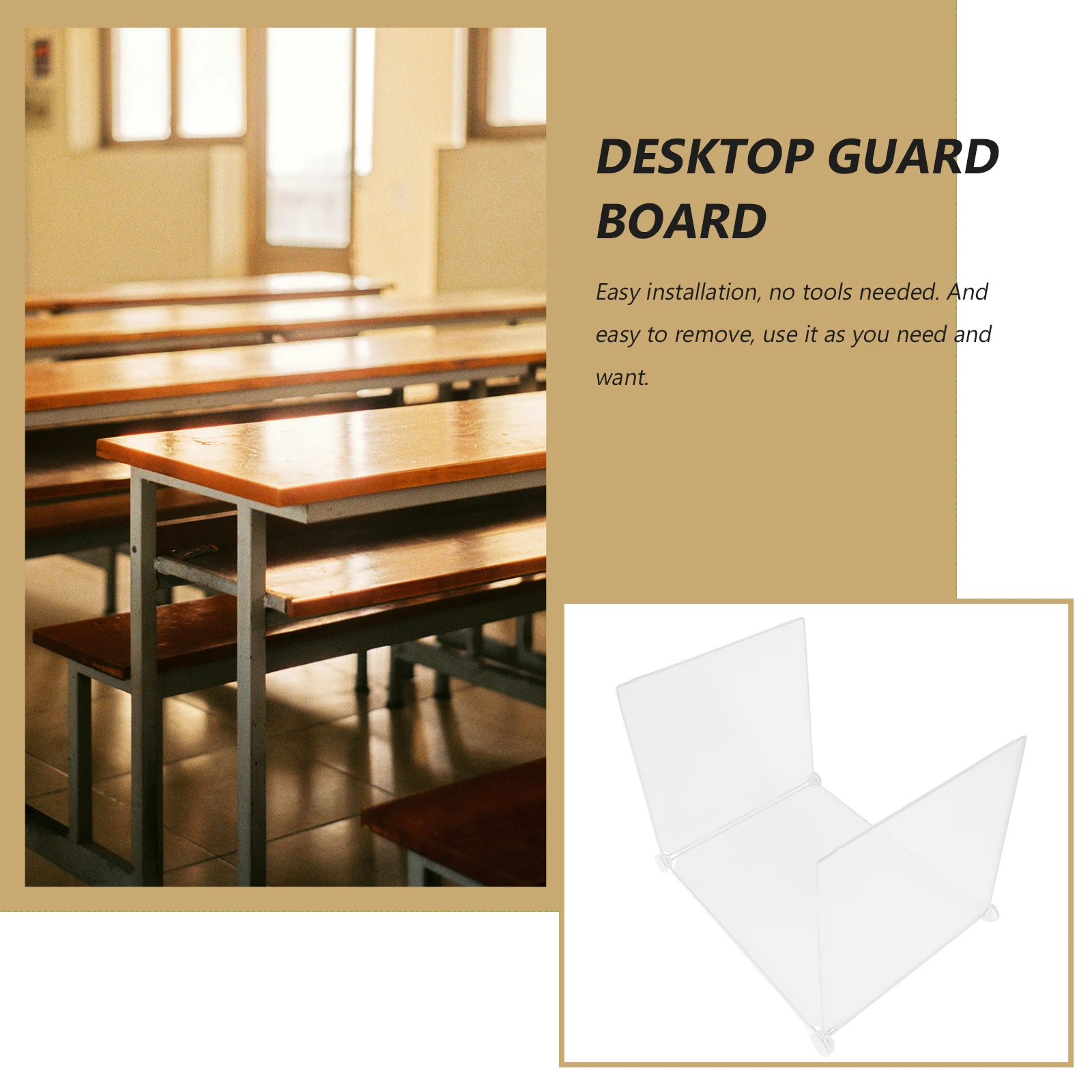 

Dining Table Isolation Board Divider Screen Transparent Privacy Panel for Desk Desktop Classroom Student Self Standing Sneeze