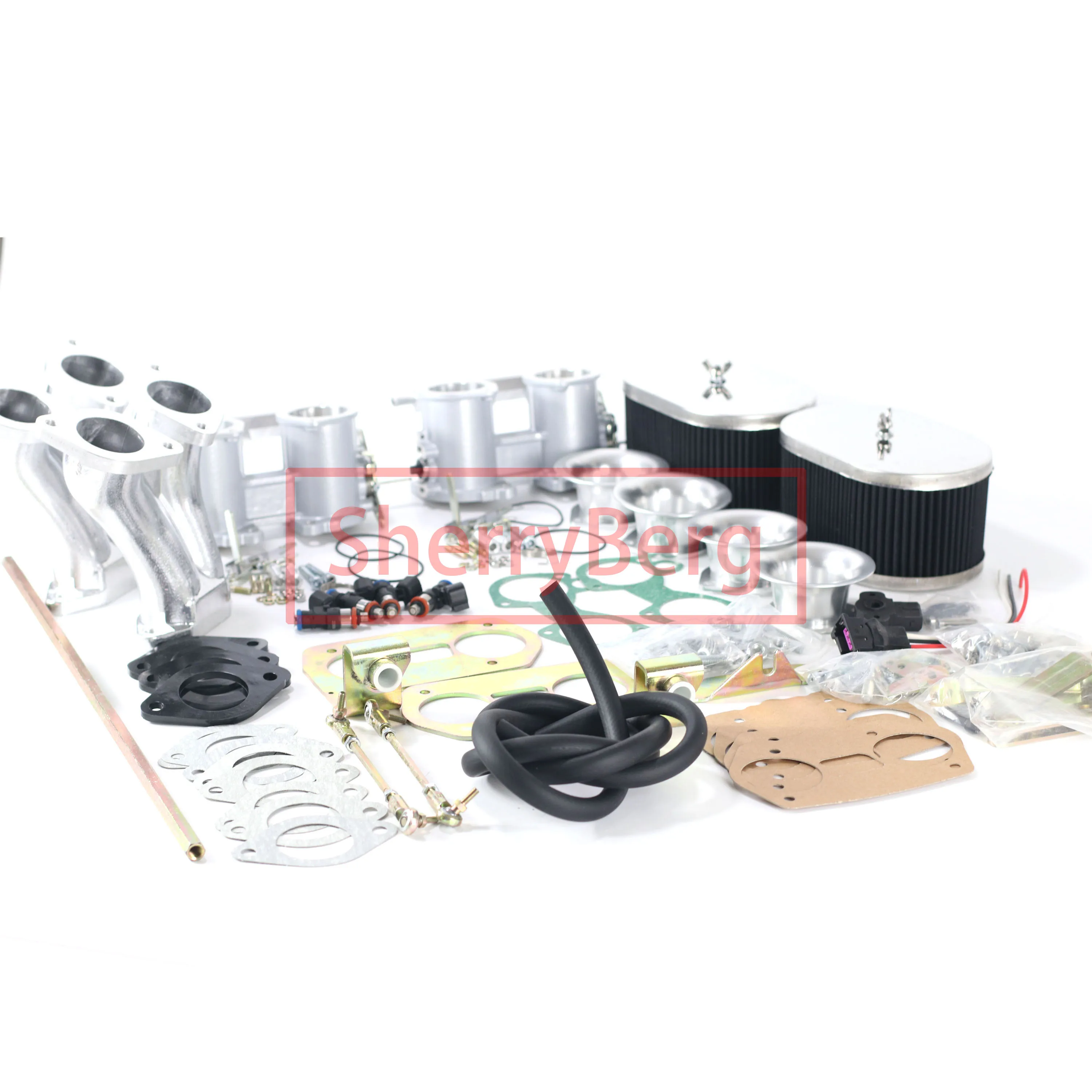 SherryBerg Kit de cuerpo de acelerador doble 55MM 55IDF filtros de aire de conexión múltiple TPS TBS IDF para VW Weber Empi Hpmx T1 o T2 tipo uno