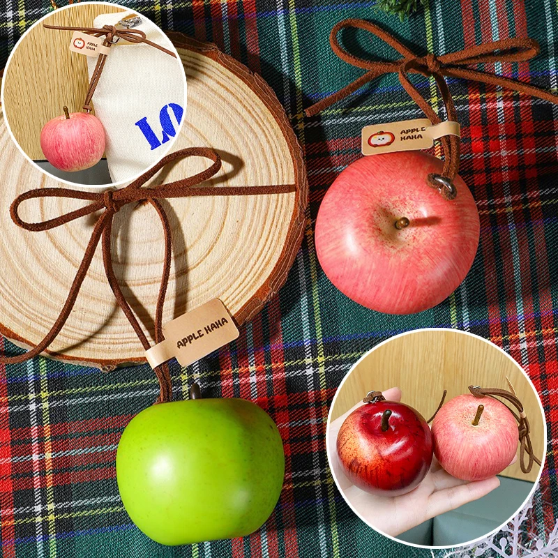 

Red Fruit Ornament Simulation Apple Christmas Pendant Creative Hanging Decor for Modern Vehicles Christmas Party Gift Accessory