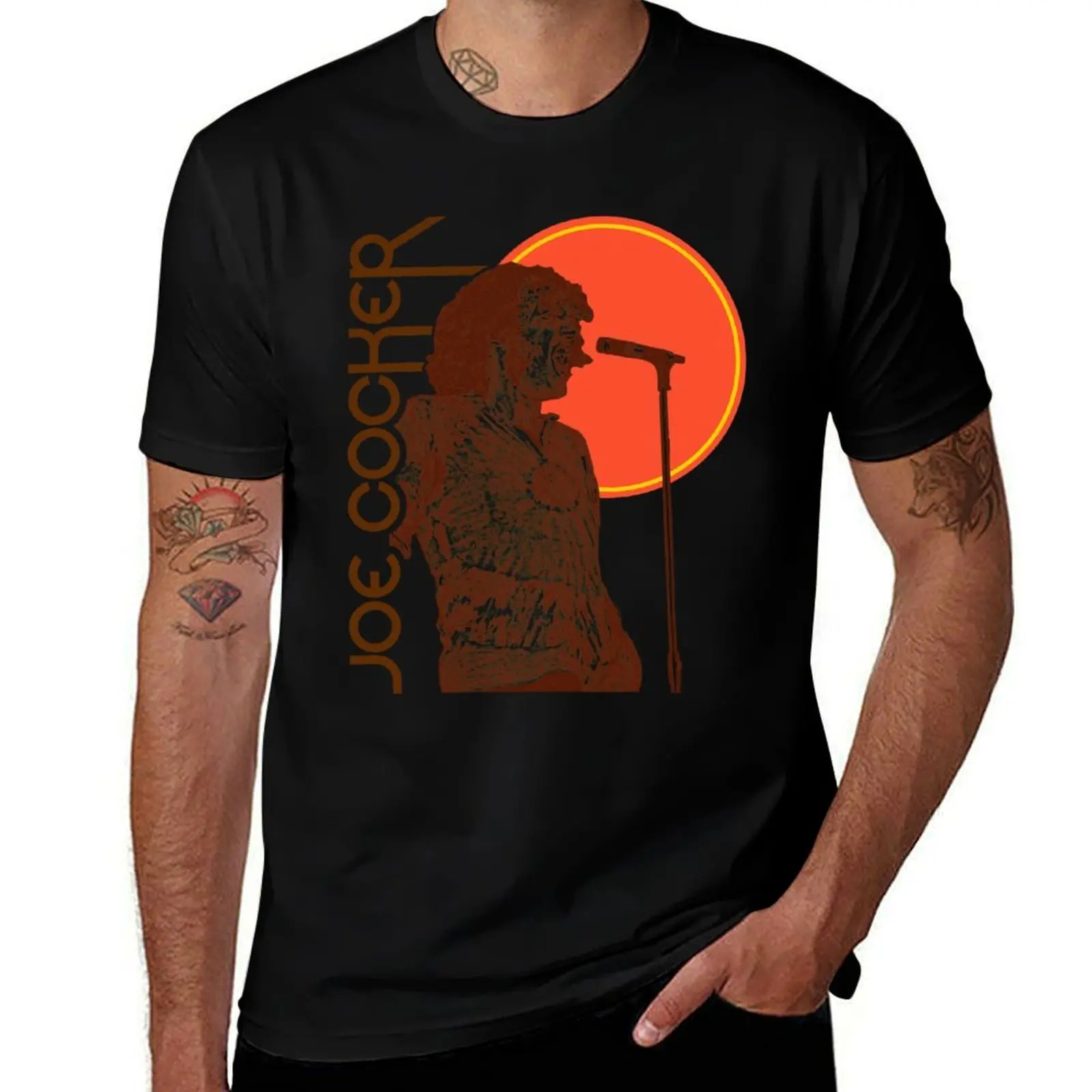 Joe Cocker // Feelin' Alright Retro 70s FanArt Design T-Shirt Art Pattern Printed Casual Top