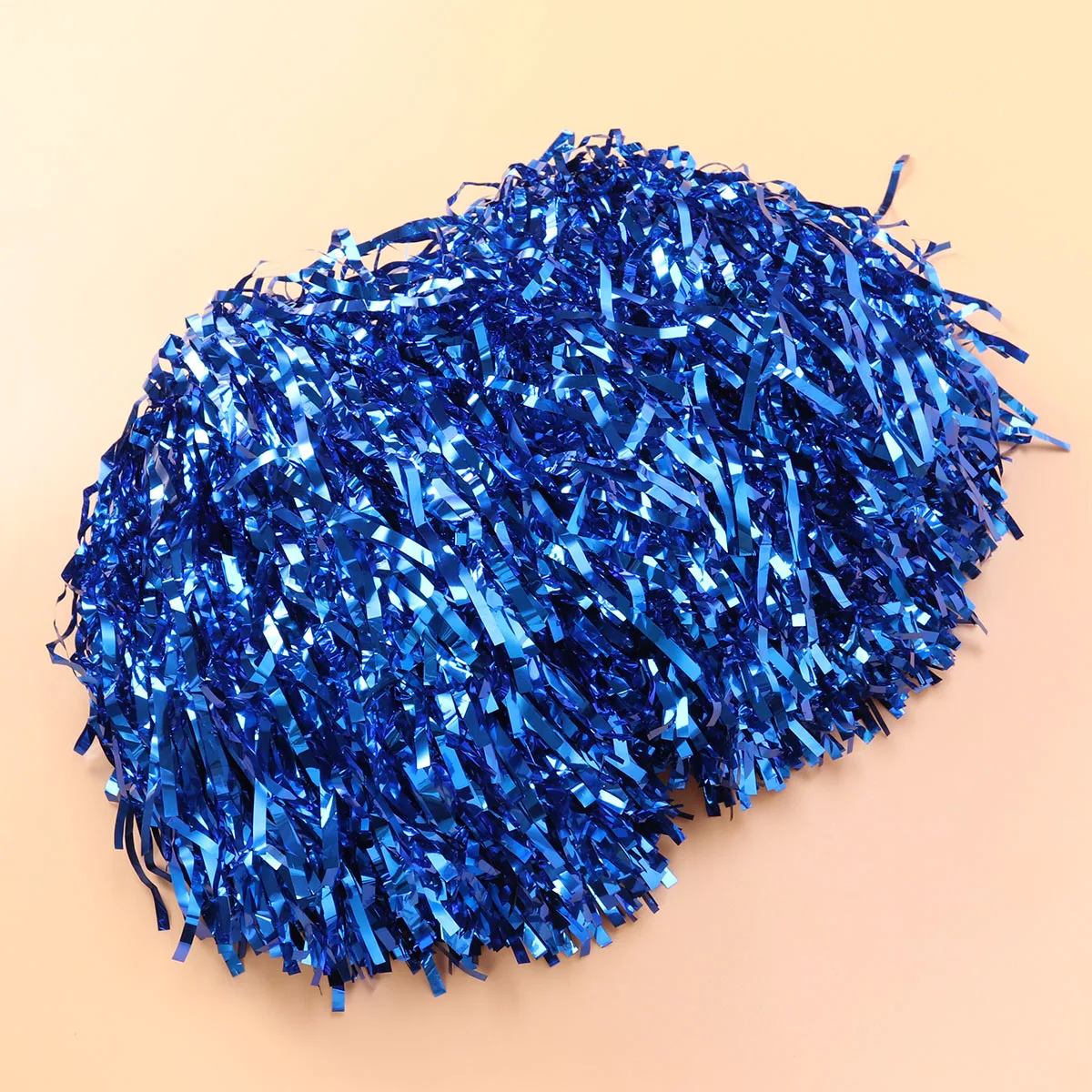 

6 Pairs Kids Girls Cheerleader Flower Blue Pom Poms Cheerleading Equipment Ring Accessories