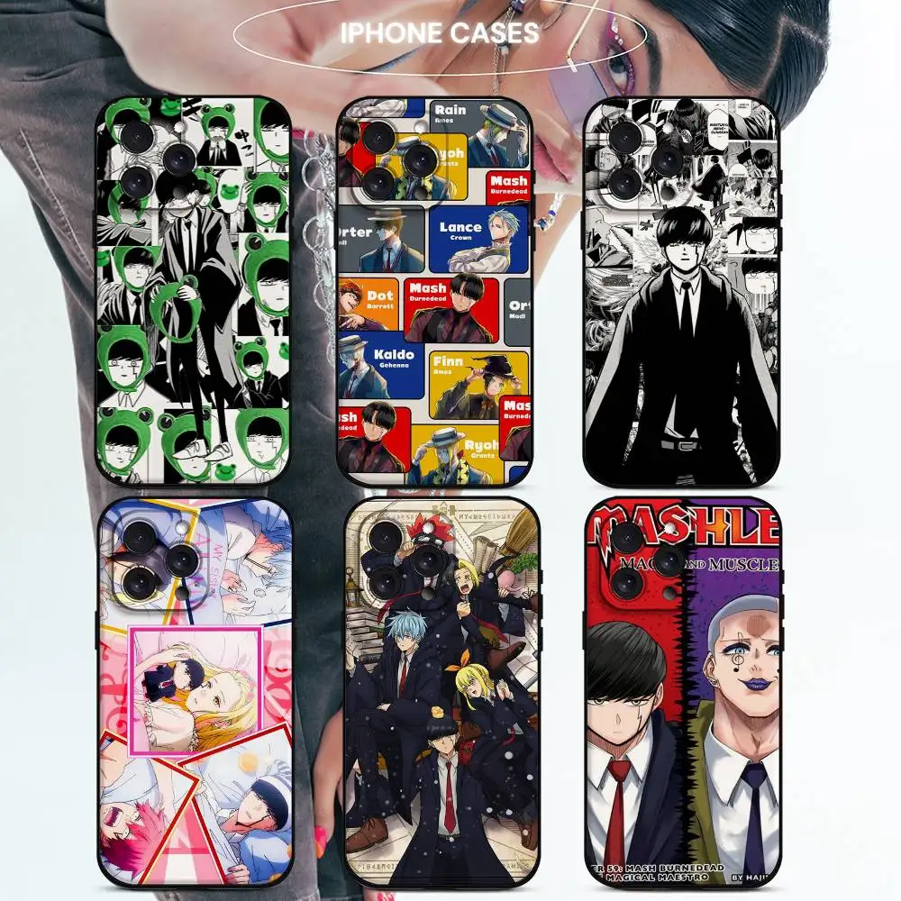 Funda de Silicona Mate Suave con Diseño de Anime M-Mashle para iPhone 17 Pro, 15, 13, 14, 16, 11, 12 Pro Max, 7, 8 Plus, XR, XS, X, SE