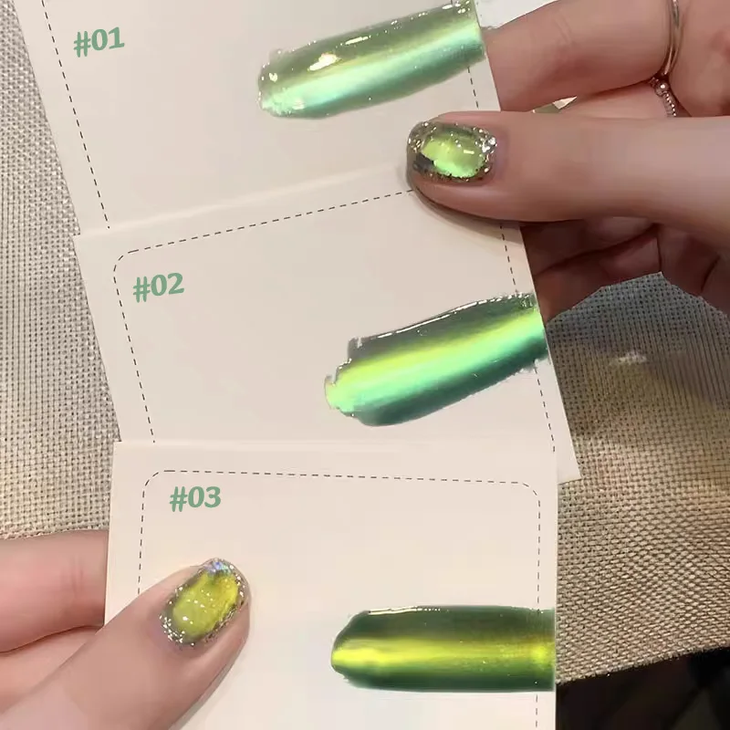 1pcs SHAKA Wizard Of Oz Green Cat's Eye Gel Nail Polish Ice Clear Fruit Green Everyday Whitening Versatile Nail Enhancement Art
