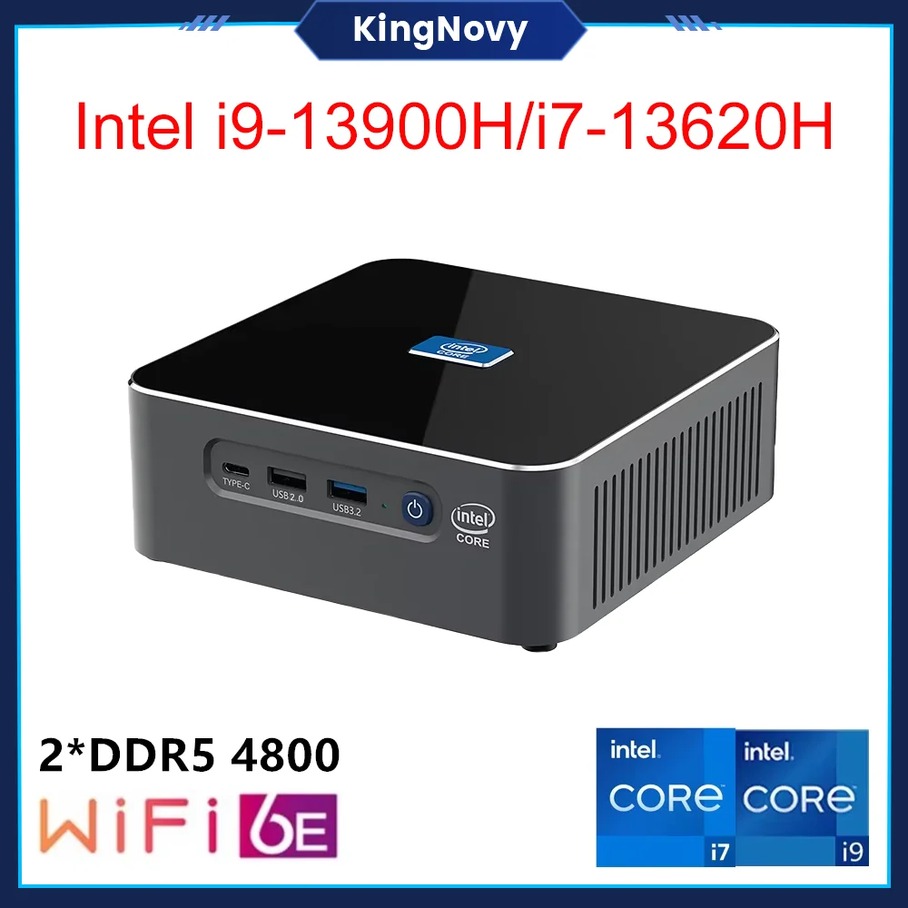 คอมพิวเตอร์ขนาดเล็กสำหรับเล่นเกมรุ่น13th S600 Intel Core i9-13900H i7-13620H คอมพิวเตอร์ตั้งโต๊ะ8K HTPC 2 * DDR5 64GB PCIE4.0 Windows BT5.2 11 WiFi6