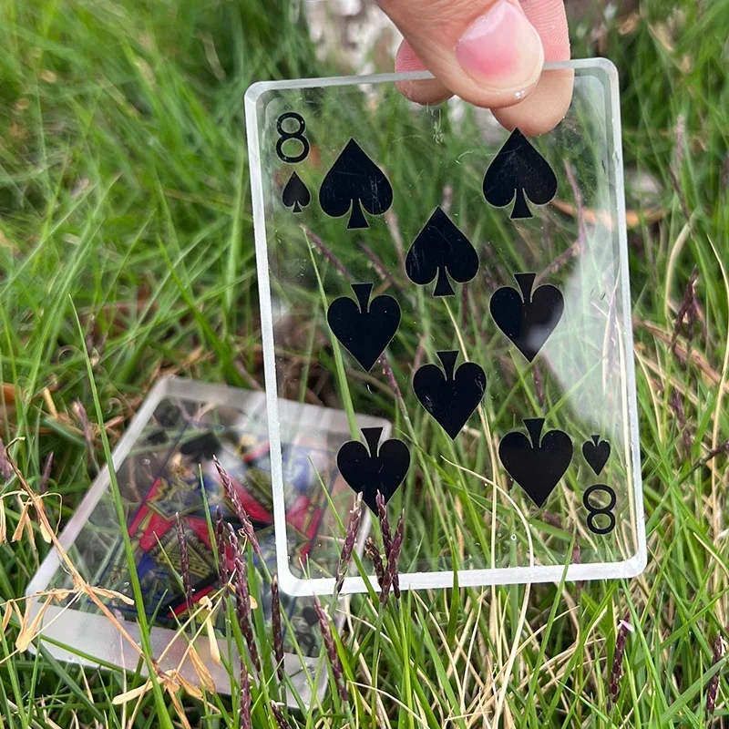 Omni baralho de cartão de vidro, cartão de gelo, truques de mágica, ilusão de mágica, adereço de mágica, acessório de mágica
