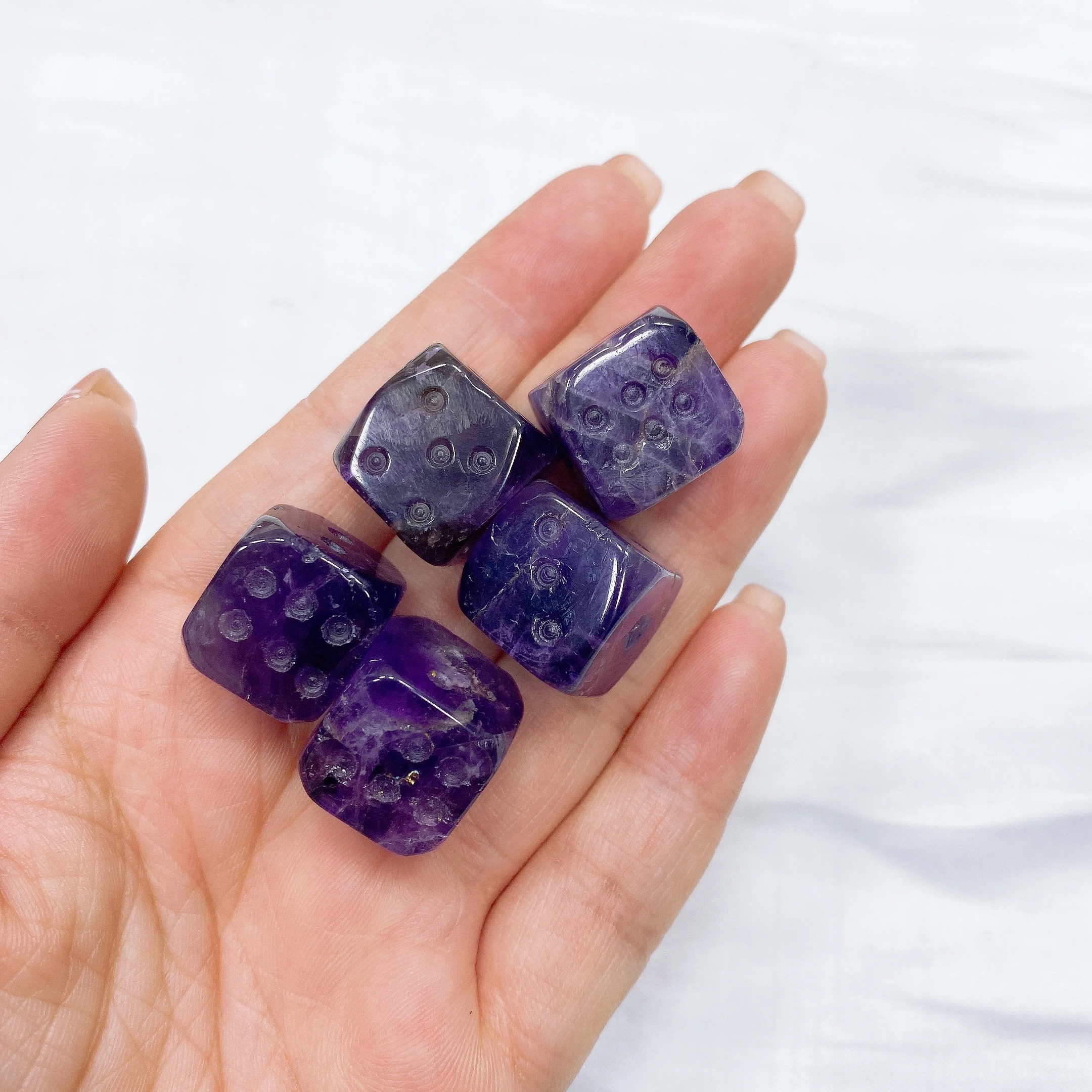 15MM D6 Dice Toy Number Game Natural Crystal Amethyst Dragon Blood Stone Sieve Party Magic Props Board Novelty Home Decor Gift