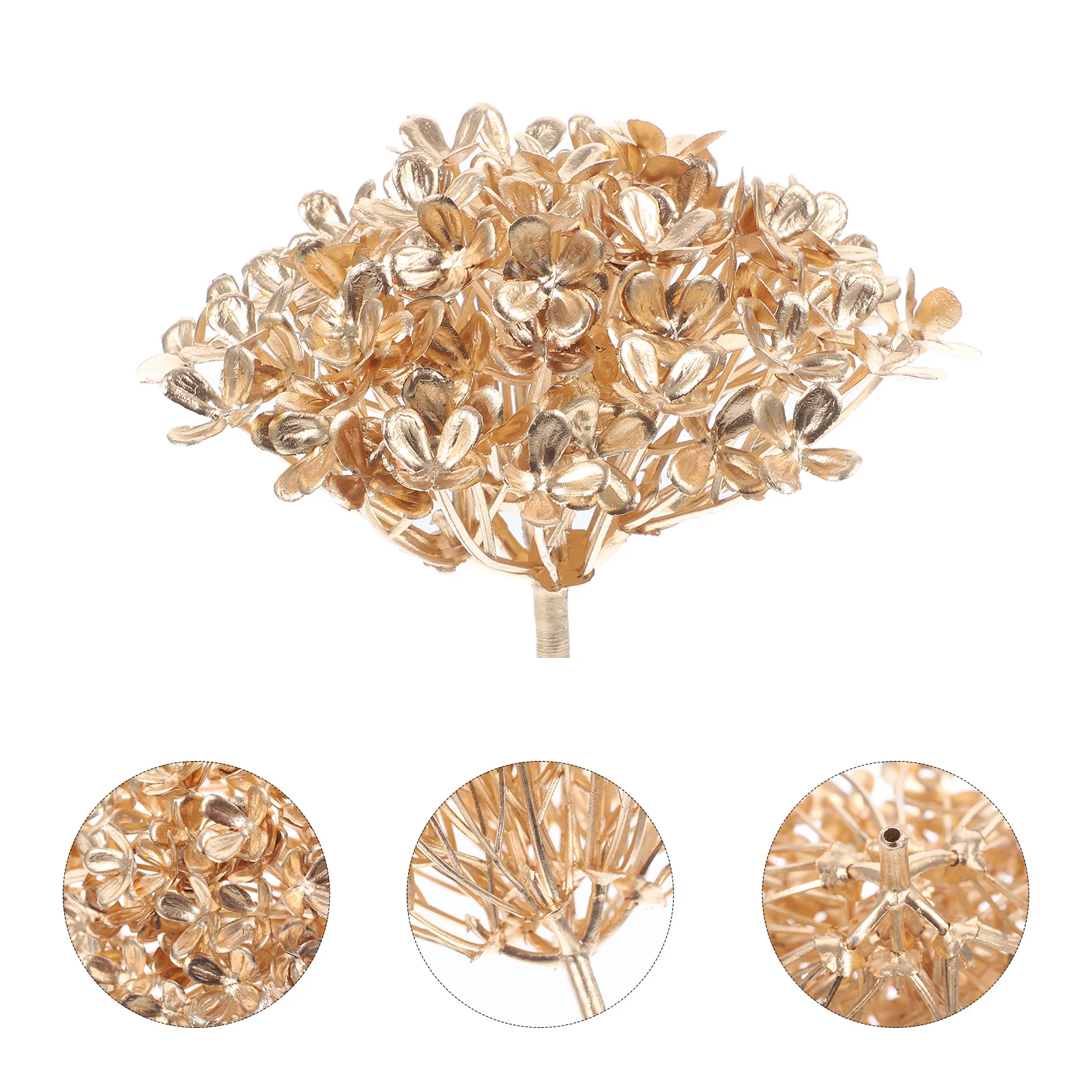 

10Pcs Golden Hydrangea Flower Heads Premium Artificial Plastic Blooms for Wedding Decor Home Party Romantic DIY