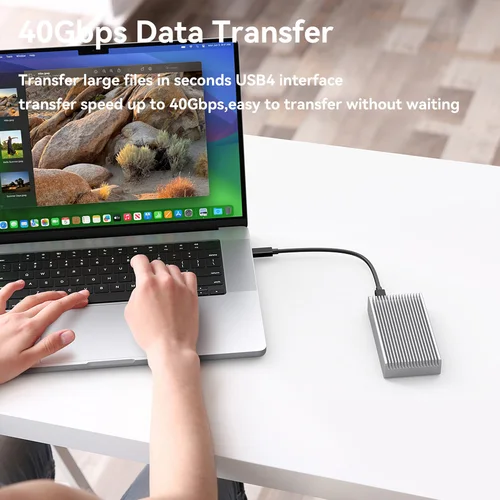 Imagen 2 del producto 40Gbps M.2 NVMe USB 4,0 SSD carcasa Thunderbolt USB-C SSD Compatible con USB 3,2/3,1/3,0 para Macbook iPad iPhone
