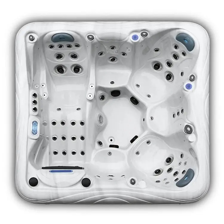 Luxury 5-6 Person Massage Bathtub With LED Lights Acrylic Spa Tubs for Outdoor Hot Tub for Sale