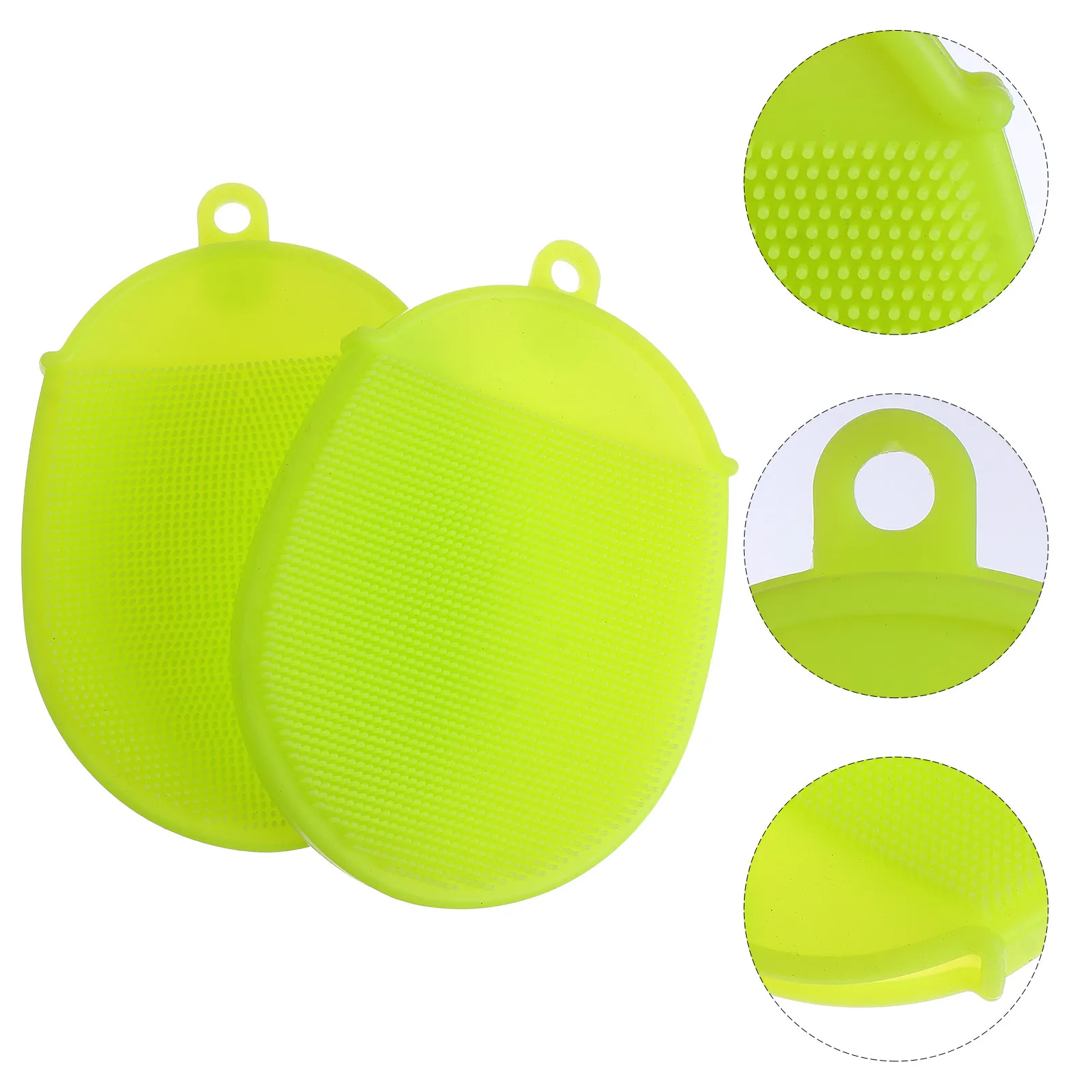 

Набор из 2 силиконовых мочалок для тела для отшелушивания и массажа кожи – Нежная щетка для мытья волос для младенцев и взрослых, портативная, для купания