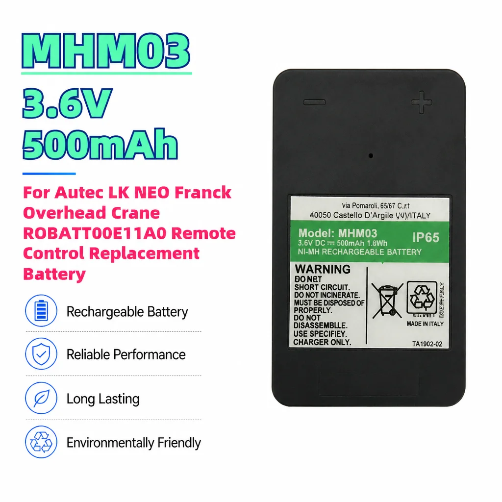 

High Quality Grade A MHM03 Ni-MH Battery 3.6V 500mAh R0BATT00E11A0 Replacement Remote Battery For Autec LK NEO Crane