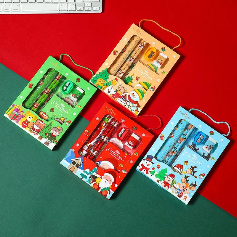 New Student Stationery Gift Box Set for Children's Christmas Small Gifts and Prizes Handheld 6-piece Set