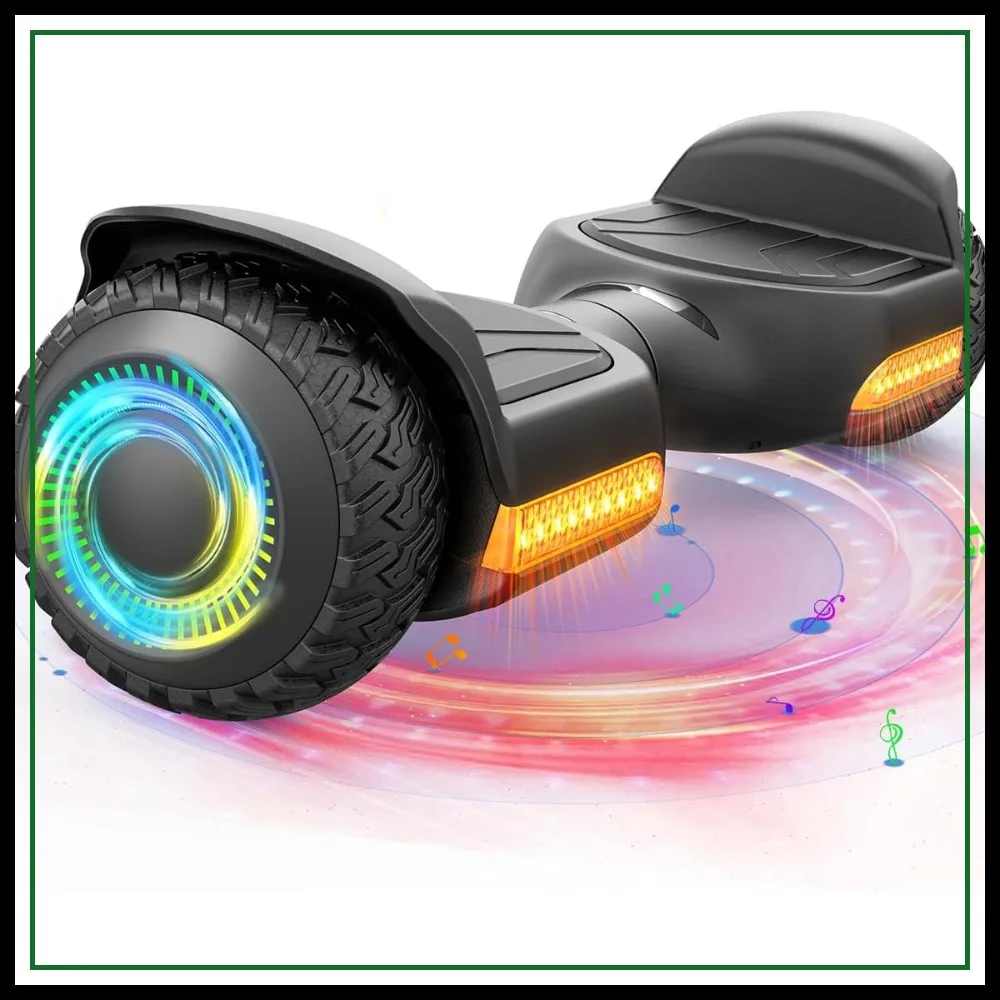 

All Terrain Self Balancing Scooter with LED Lights, Bluetooth & Off Road Capability for Ages 12+ - Black