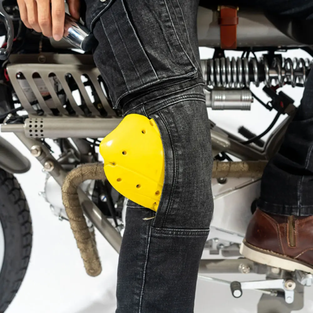 Motorcycle Riding Pants Summer Men\'s Jeans Big Pocket Fall-Resistant Slim Jeans Breathable Four Seasons Black Blue Soft Trousers