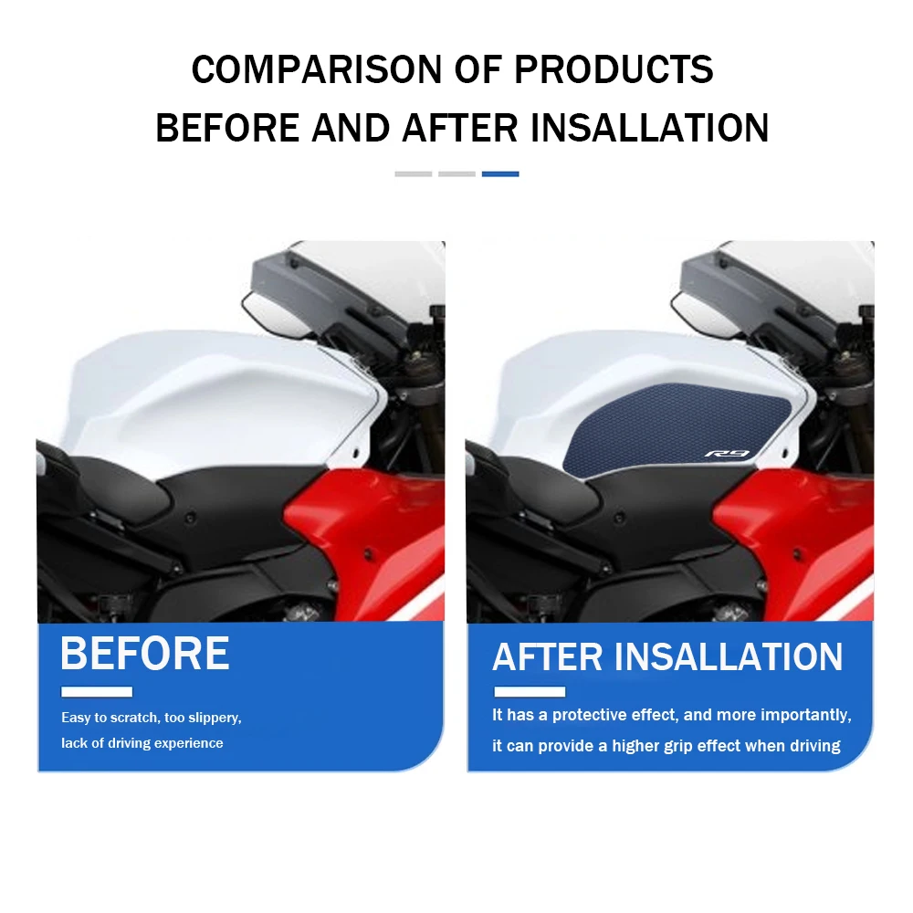 2025 New YZF R9 Motorcycle Accessories Tank Pad Protector Sticker Decal Gas Knee Grip For YZF-R9 YZFR9