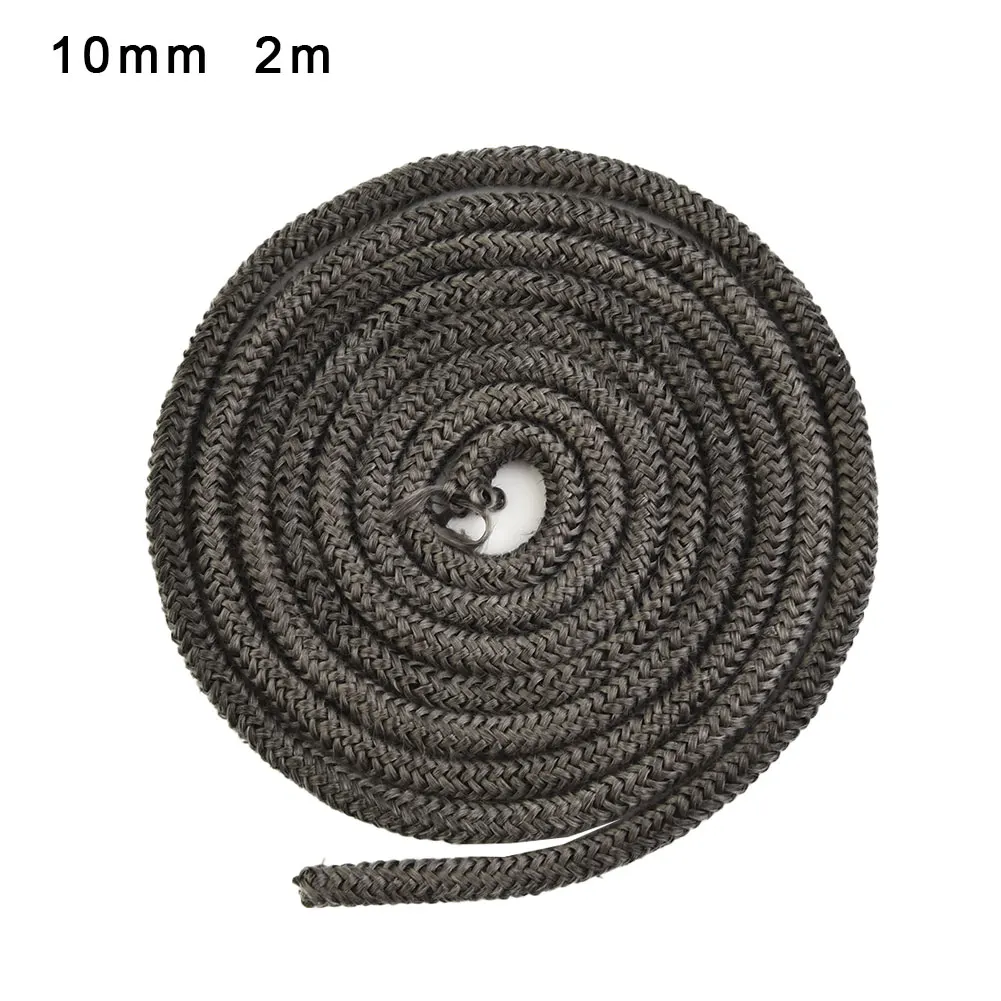 Black Stove/Fire Rope Wood Burning Stove 10/12mm 2m Length Log Burner Door Seal Fiberglass Fireproof Rope Seal Home Improvement