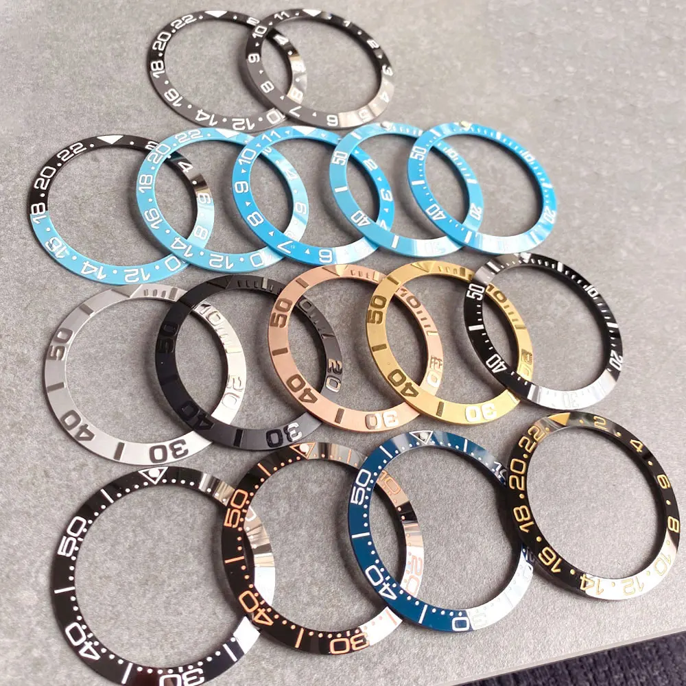 Ceramic/Aluminum Watch Bezel Insert Sloping Watch Bezel Ring for NH35 Diver Men Watch for SUB SEA YACHT MASTER GMT 40mm Watch