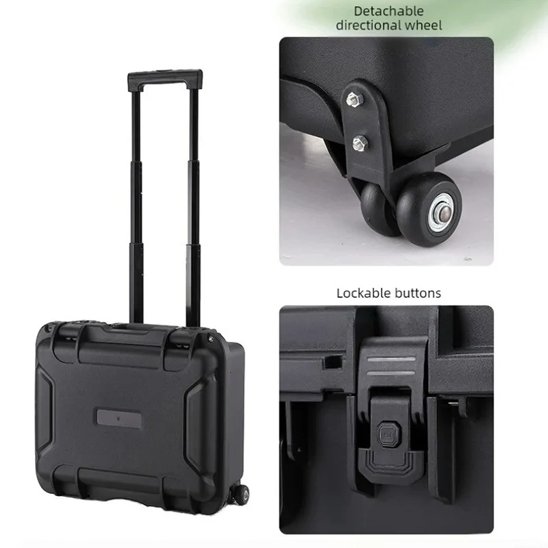 Pull Rod Tool Case Small Tool Storage Box Movable Large Capacity Parts Organizer Cases Industrial Grade Maintenance Tools Boxes