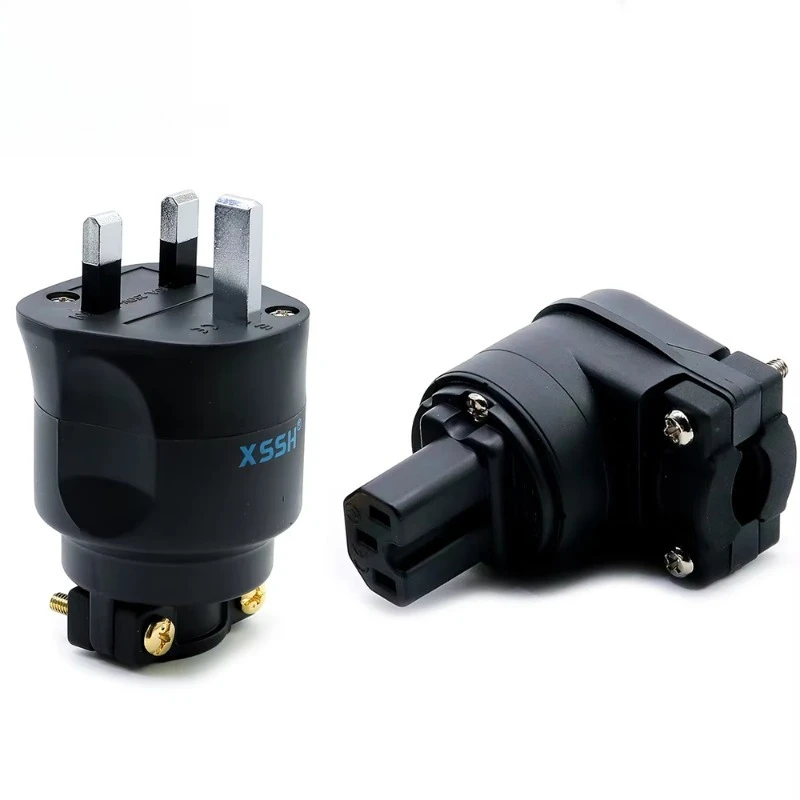 15A Right Angle Electrical Connectors Audio HIFI Video Pure Copper Plated Rhodium Gold US EU UK AU AC Power Plug 250V