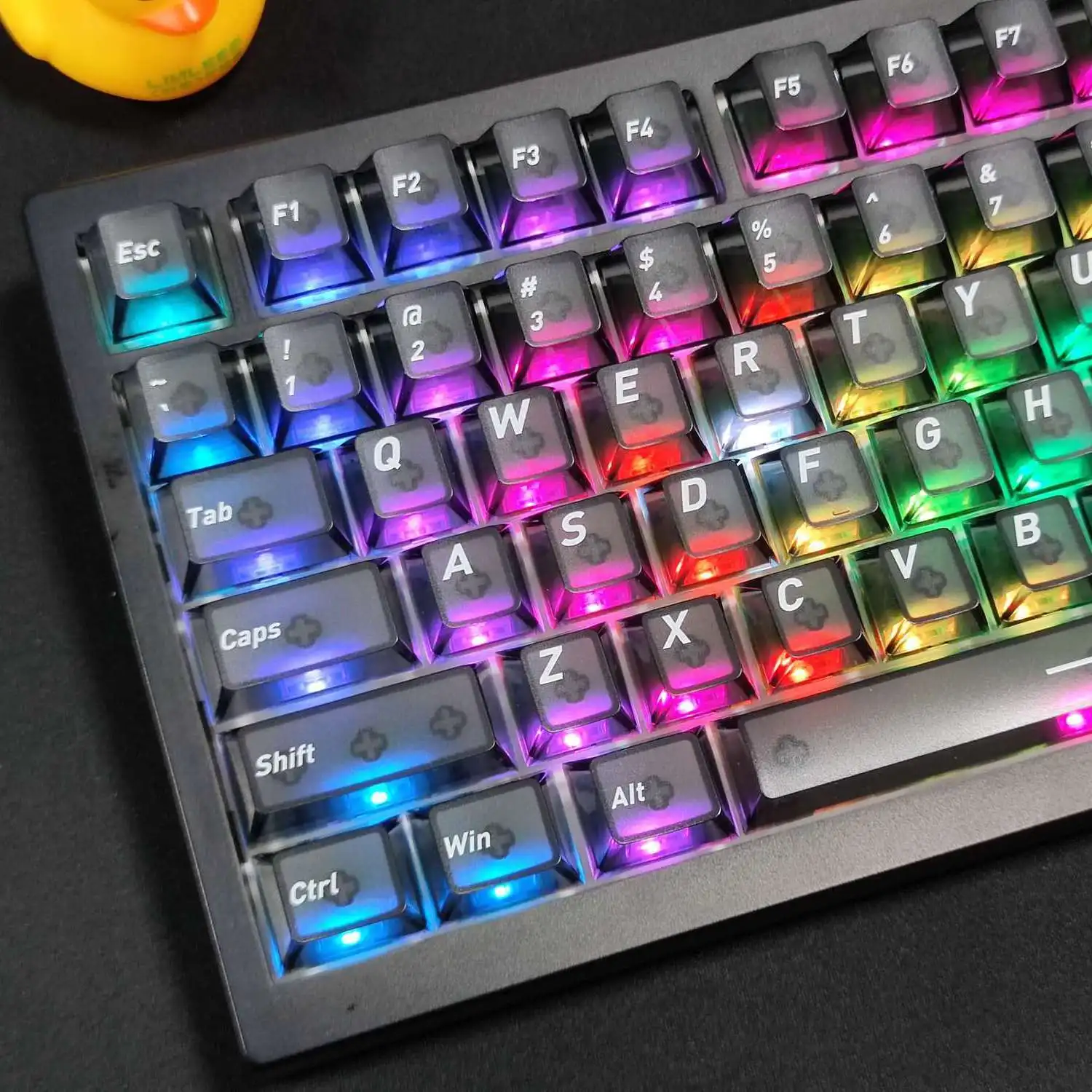 Foggy Black Transparent PC Keycaps 118 Key Double Shot Cherry Profile Key Cap for Cherry Gateron MX Switches Mechanical Keyboard