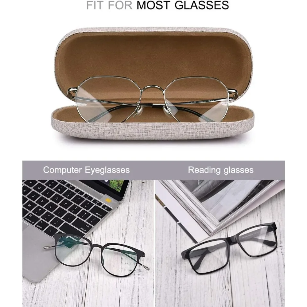 3-Pack Hard Shell Eyeglasses Case Large Reading Glasses Hard Case