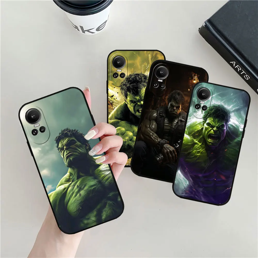 Marvel The Hulk Titan Phone Case For OPPO Reno 11 11F 10 8 8T 7 7Z 6 6Z 5 4 3 2F Z ACE Pro Plus 4G 5G Black Soft Silicone Cover