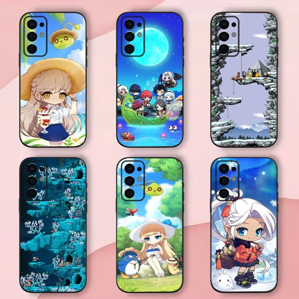 M-Maplestory Game Phone Case For Samsung S24,S21,S22,S23,S30,Ultra,S20,Plus,Fe,Lite,Note,10,9,5G Black Soft Shell