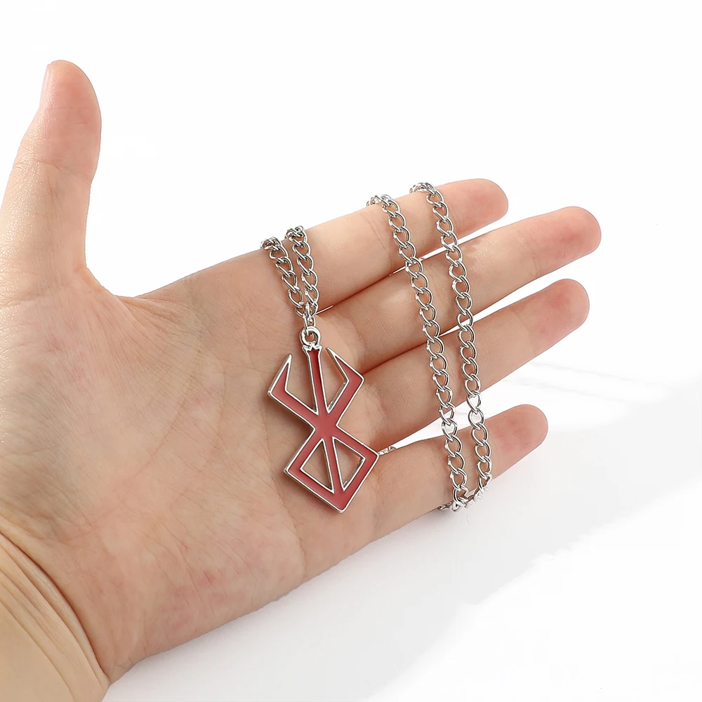 Anime Berserker Symbol Anhänger-Halskette - Kreative Cartoon-Kollektion Halloween Cosplay Schmuck-Accessoire für Männer und Frauen – Detail 6