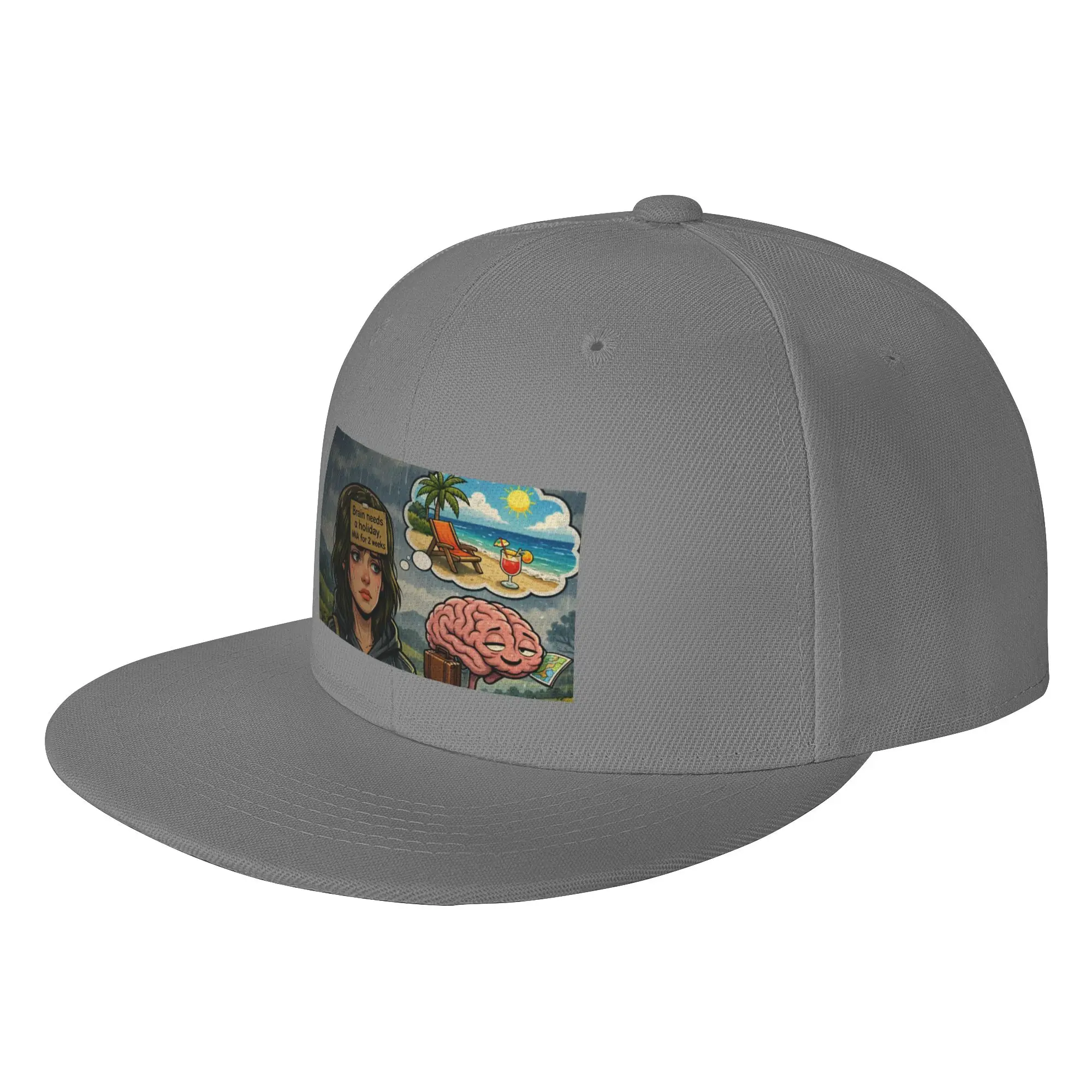 Fashion when mentally you are checked out Flat Brim Sun Hat  Students Trucker Cap