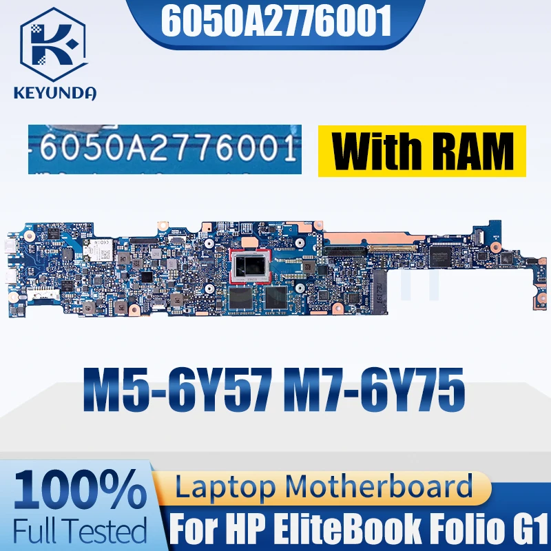 

6050A2776001 For HP EliteBook Folio G1Notebook Mainboard M5-6Y57 M7-6Y75 8G RAM 850910-001 850910-601 Laptop Motherboard Tested