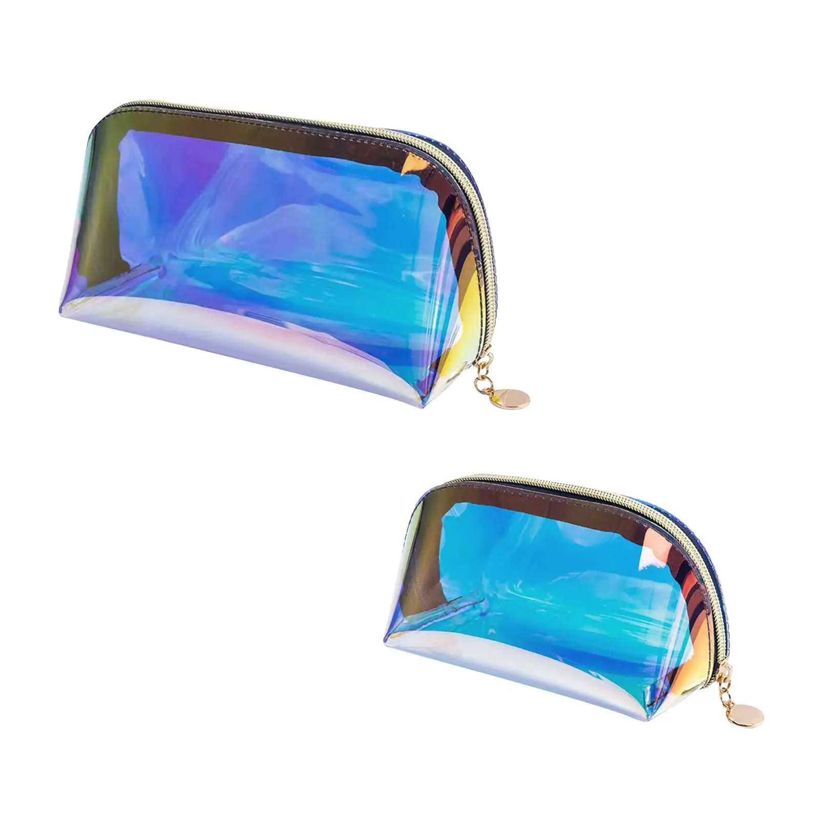 Iridescent Holographic Makeup Bag Toiletry Bag for Office Travel Essentials