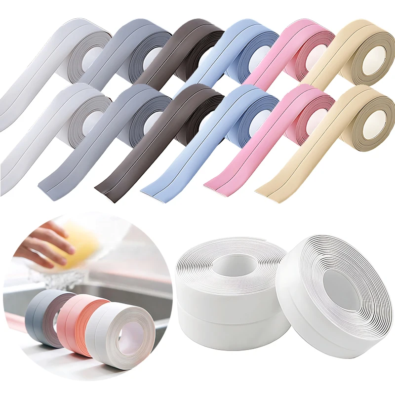 

1PC Anti Mold Tape 3.8cm Width L Size Bathroom Waterproof Wall Stickers Sealing Tapes Self Adhesive Bathroom Kitchen Supply ZYF