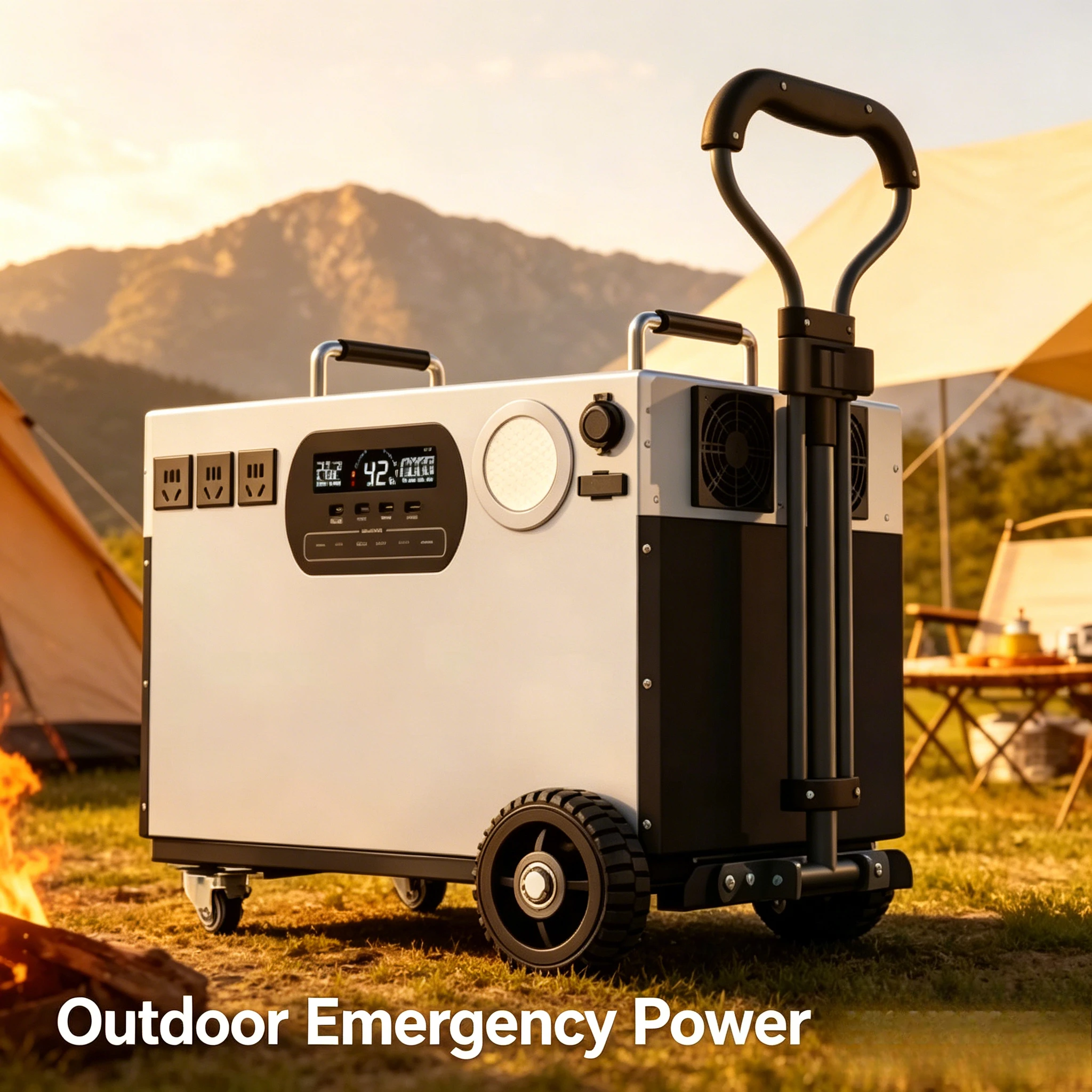 Station d'alimentation portable 5000W, sortie 220V, alimentation de secours mobile pour le camping, les stands et les pannes de courant d'urgence