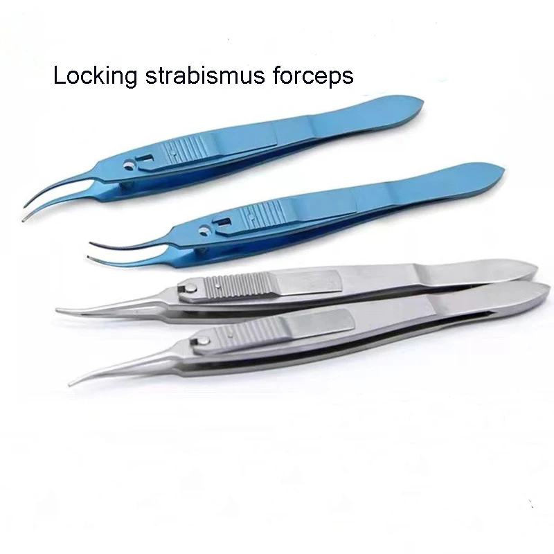 

Ophthalmic instruments Microforceps locking stainless steel titanium alloy eye forceps locking left and right strabismus forceps