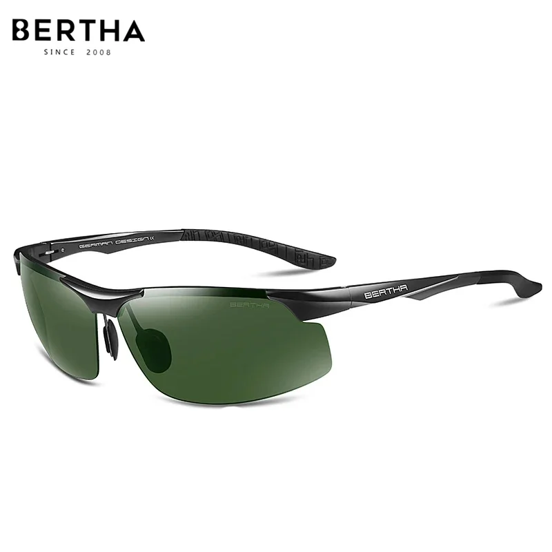 

BERTHA Men Sunglasses Photochromic Polarized Sunglass Anti-UV Half-rim Eyeglasses For Men Driving Travel Oculos De Sol SPB8033