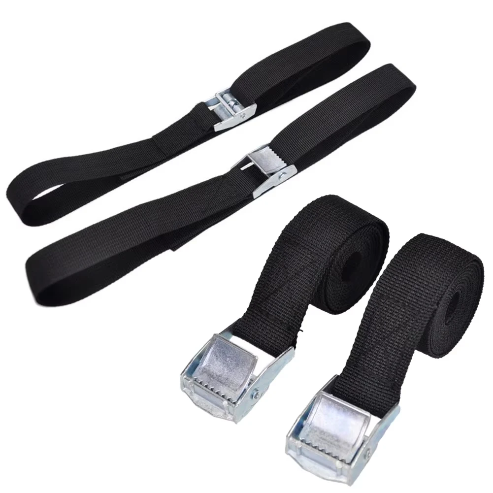 2Pcs 40cm Black Buckle Tie-Down Belt Lashing Strap Motorcycle Cargo Car Luggage Cargo Straps Ratchet Belt For Heavy-duty Luggage