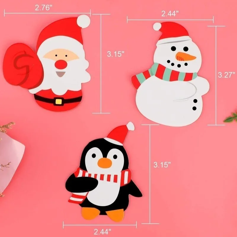 Christmas Lollipop Paper Cards Cartoon Snowman Santa Lollipop Holder for Xmas Kids Gift Home DIY Party Decoration 2024 New Year