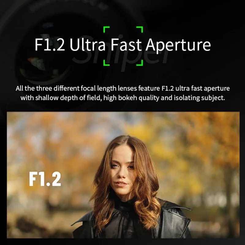 كاميرا تركيز أتوماتيكية ، 23 ، 33 ، عدسة 56 ، F1.2 ، مناسبة لنيكون Z ، Z5 ، Z6 ، سوني E ، ZVE10 ، A6000 ، فوجي X ، XT10 ، XT20 ، XT30