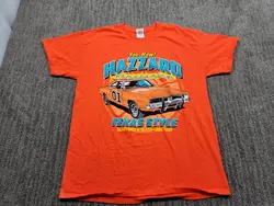 Men Shirt Large Orange Texas Dukes Of Hazzard General Lee Muscle Car