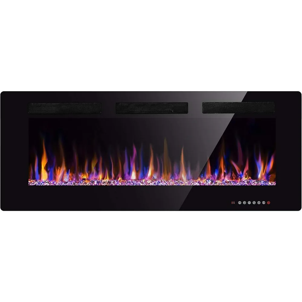 

50" Electric Fireplace in-Wall Recessed and Wall Mounted 1500W Fireplace Heater and Linear Fireplace