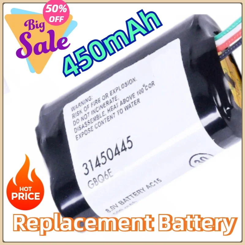 For VOLVO 31450445 GBQ6E BP15 Replacement Battery S/N:P0839AREV.J 7.2V 450mAh 3.24Wh