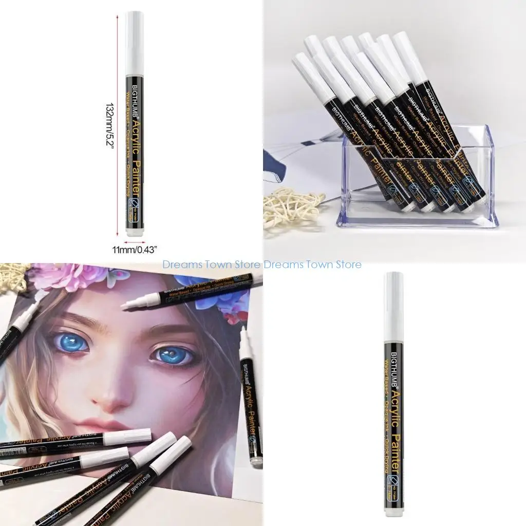 HX6A White Acrylic Pen Painting Pen Marker Lettering Writing Practical Tool Gadget