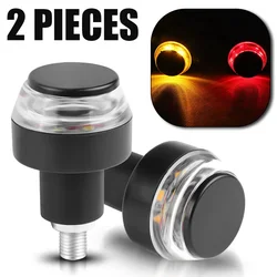LED Turn Signals Llight for Motorcycle Handle Bar End Blinker for 22mm Handlebar Amber Grip Plug Signal Light Flashing lamp