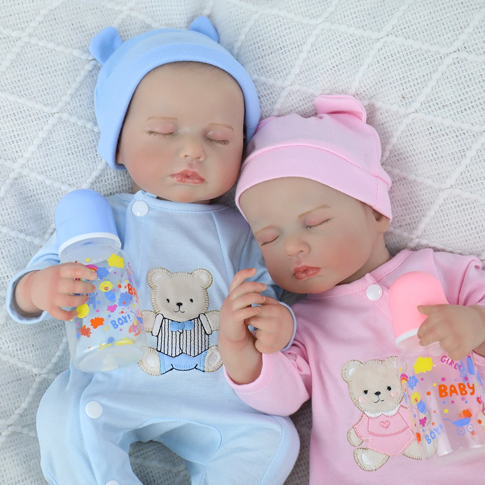 19 بوصة لولو تولد من جديد النوم دمى طفل التوائم فتاة وفتى نابض بالحياة سيليكون الفينيل الوليد ثلاثية الأبعاد الجلد اليدوية لعبة هدايا عيد الميلاد