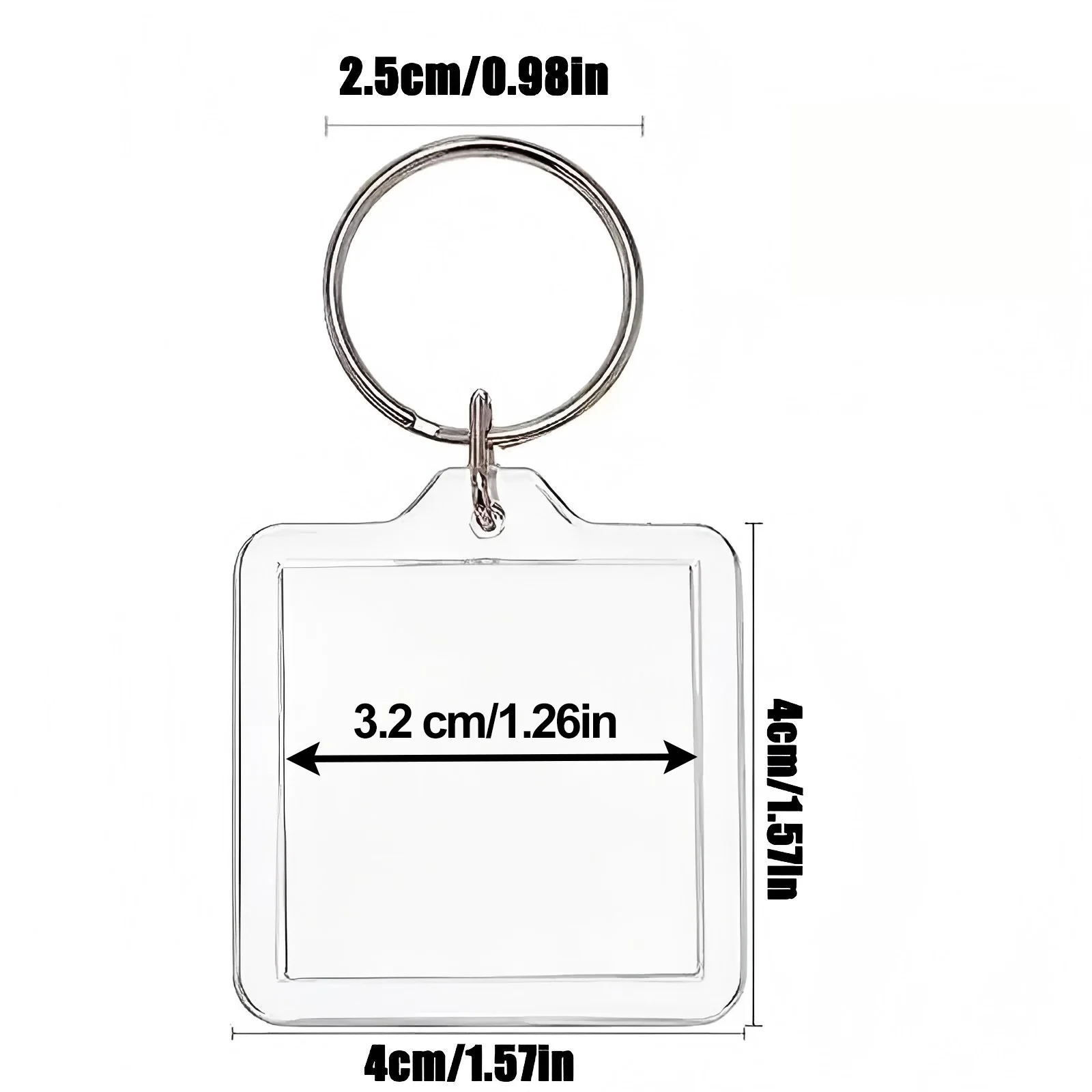 Sublimation Blank Square Keychains Multi‑pack Metal Key Ring Heat Transfer DIY Craft Blanks for Photo Souvenir Bag Pendant Gift