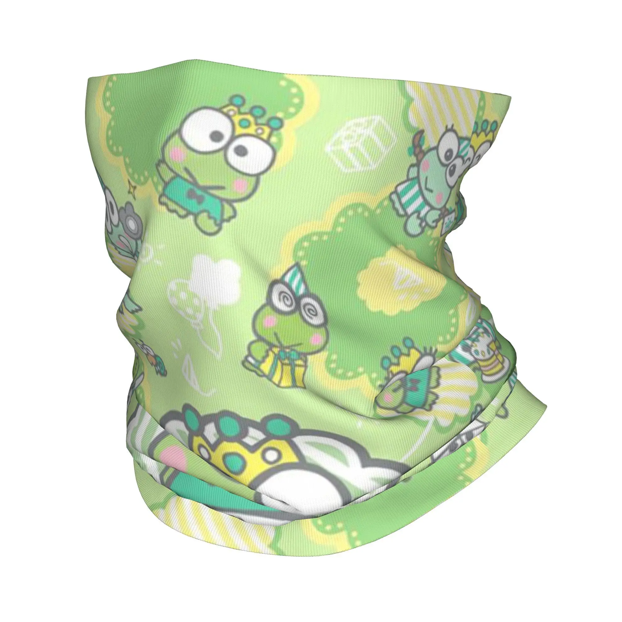 Custom Kawaii Keroppi Bandana Neck Warmer Women Men Winter Ski Tube Scarf Gaiter Face Cover